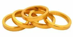 Brand-X Spacer (Aluminium, 5 Mm, 5 Stück) -Mountainbike Verkäufe Brand X Spacer Pack Alloy 5 x 5mm Headsets Gold 2017 BRNDXSCRPK55GLD