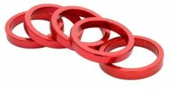 Brand-X Spacer (Aluminium, 5 Mm, 5 Stück) -Mountainbike Verkäufe Brand X Spacer Pack Alloy 5 x 5mm Headsets Red 2017 BRNDXSCRPK55RED