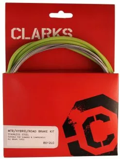 Clarks - Universal Bremskabelset Vorder- And Hinterradbremse -Mountainbike Verkäufe Clarks Universal Front and Rear Brake Cable Kit Brake Cables Green W8012LG